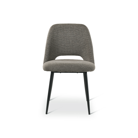 Lot de 2 chaises CASTLE LINE en tissu chiné Omis avec pieds en métal anthracite coloris dark grey - Vue de face I Axodeco.fr