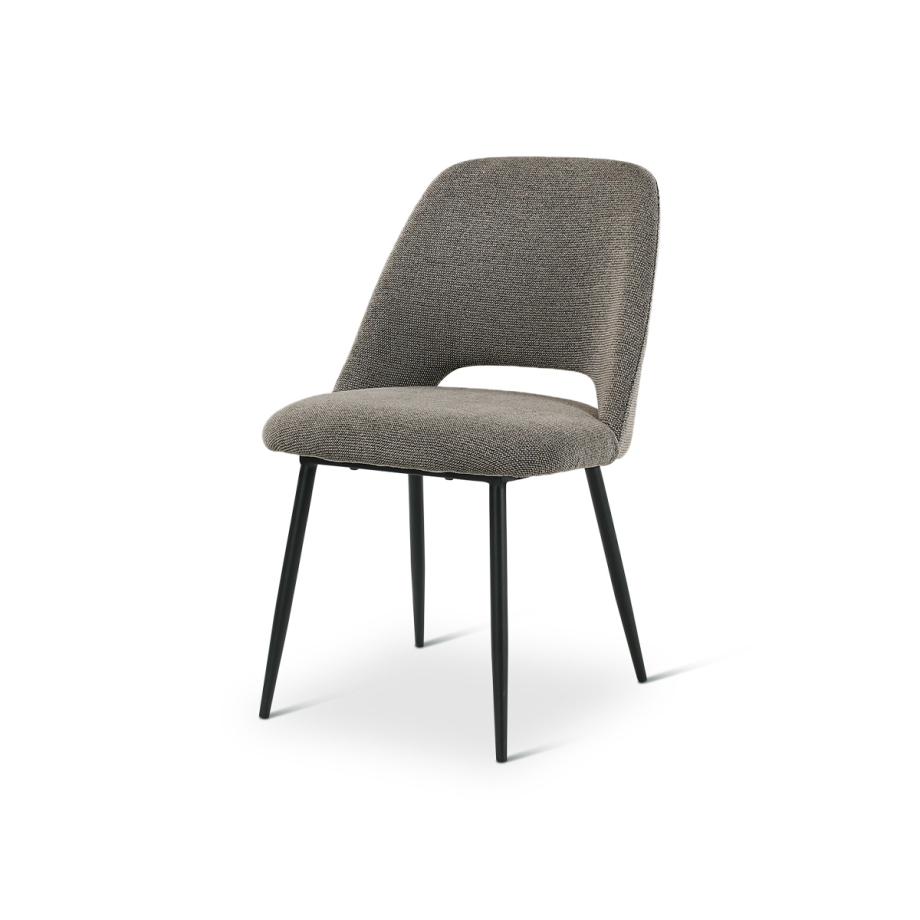 Lot de 2 chaises CASTLE LINE en tissu chiné Omis avec pieds en métal anthracite coloris dark grey - Vue latérale I Axodeco.fr