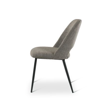 Lot de 2 chaises CASTLE LINE en tissu chiné Omis avec pieds en métal anthracite coloris dark grey - Vue de profil I Axodeco.fr