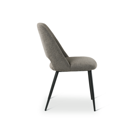 Lot de 2 chaises CASTLE LINE en tissu chiné Omis avec pieds en métal anthracite coloris dark grey - Vue de profil I Axodeco.fr