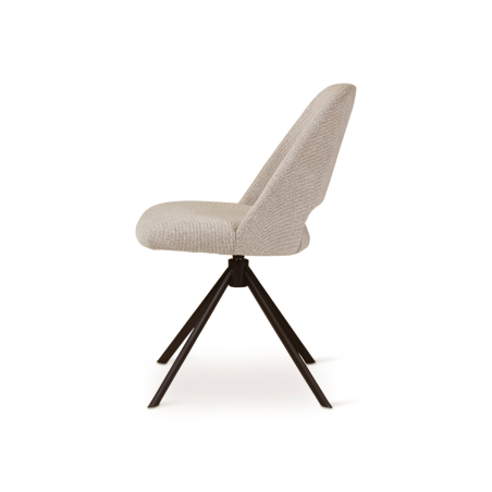Lot  de 2 chaises CASTLE LINE en tissu chiné  Omis avec pied pivotant en métal coloris natural - Vue de profil I Axodeco.fr