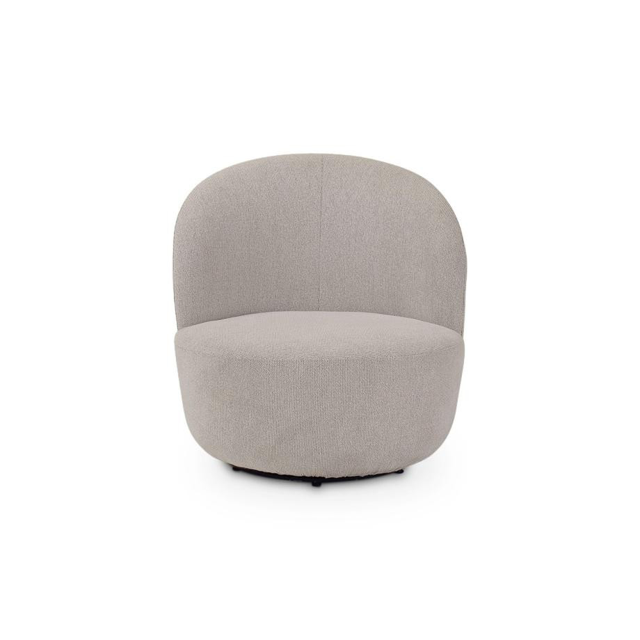 Fauteuil CASTLE LINE en tissu chiné Bolton avec pied pivotant coloris natural - Vue de face I Axodeco.fr