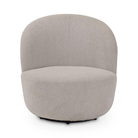 Fauteuil CASTLE LINE en tissu chiné Bolton avec pied pivotant coloris natural - Vue de face I Axodeco.fr