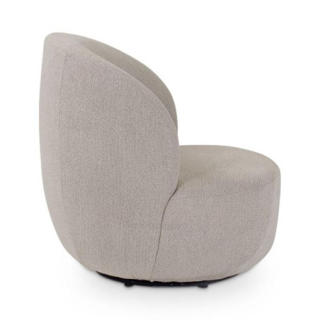 Fauteuil CASTLE LINE en tissu chiné Bolton avec pied pivotant coloris natural - Vue de profil I Axodeco.fr