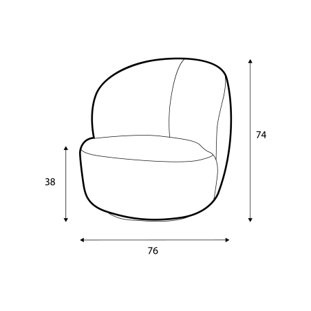 Fauteuil CASTLE LINE en tissu chiné Bolton avec pied pivotant - Dimensions I Axodeco.fr