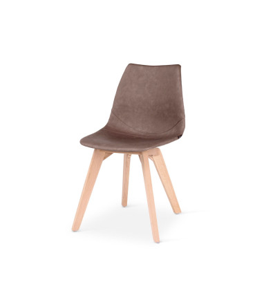 Lot de 2 chaises Hapy CASTLE LINE avec pieds bois coloris Mokka I Axodeco.fr