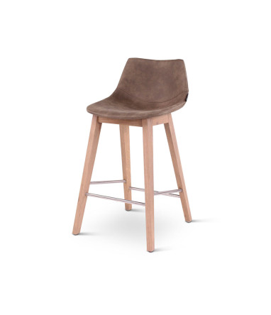 Chaise îlot Hapy CASTLE LINE avec pieds bois coloris Mokka I Axodeco.fr