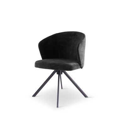 Chaise pivotante Lot CASTLE LINE avec pieds en métal noir coloris Anthracite I Axodeco.fr