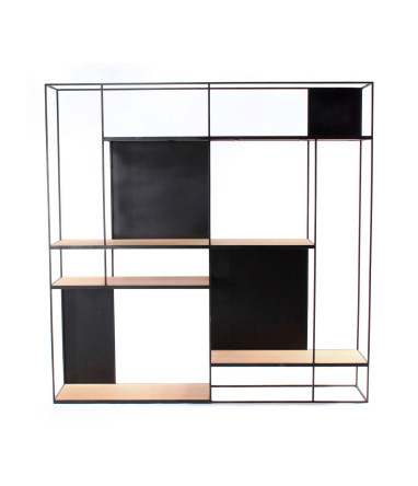 Grande étagère filaire Rubic CASTLE LINE avec cadre en métal noir - Vue de face I Axodeco.fr