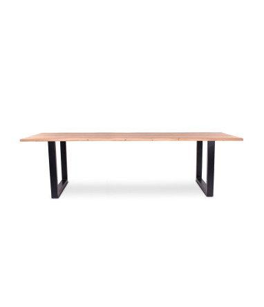 Table de repas en chêne massif Dima CASTLE LINE avec pieds métal noir coloris Naturel Oak, longueur 300cm I Axodeco.fr