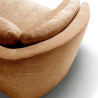Canapé SITS 3,5 places en velours chenillé Bonnie coloris Caramel avec pieds bois - Zoom I Axodeco.fr