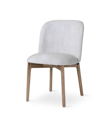 Chaise Siro CASTLE LINE avec pieds en bois coloris Ecru - Vue latérale I Axodeco.fr