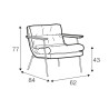 Dimensions fauteuil SITS  Bill avec accoudoirs plats ou ronds I Axodeco.fr Dimensions fauteuil SITS  Bill avec accoudoirs plats ou ronds I Axodeco.fr