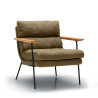Fauteuil SITS tissu lin Bill coloris olive avec accoudoirs plats - Vue de latérale I Axodeco.fr Fauteuil SITS tissu lin Bill coloris olive avec accoudoirs plats - Vue de latérale I Axodeco.fr