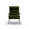 Fauteuil SITS tissu velours Bill coloris forest green avec accoudoirs plats - Vue de face I Axodeco.fr