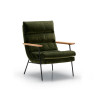 Fauteuil SITS tissu velours Bill coloris forest green avec accoudoirs plats - Vue latérale I Axodeco.fr