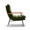 Fauteuil SITS tissu velours Bill coloris forest green avec accoudoirs plats - Vue de profil I Axodeco.fr