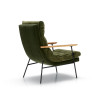 Fauteuil SITS tissu velours Bill coloris forest green avec accoudoirs plats - Vue de dos I Axodeco.fr