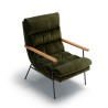 Fauteuil SITS tissu velours Bill coloris forest green avec accoudoirs ronds - Vue latérale I Axodeco.fr Fauteuil SITS tissu velours Bill coloris forest green avec accoudoirs ronds - Vue latérale I Axodeco.fr