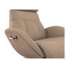 Fauteuil Flexlux en tissu chenille ELEGANT coloris cold beige avec pied pivotant et repose pieds - focus tissu I Axodeco.fr