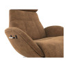 Fauteuil Flexlux en tissu chenille ELEGANT coloris teddy brown avec pied pivotant et repose pieds - focus tissu I Axodeco.fr