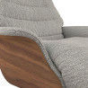Fauteuil Flexlux en tissu Marina coloris light grey avec coque en bois et pieds pivotants - focus tissu  I Axodeco.fr