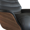 Fauteuil Flexlux en cuir Marina coloris platin black avec coque en bois et pieds pivotants - focus tissu  I Axodeco.fr