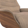 Fauteuil Flexlux en chenille Marina coloris cold beige avec coque en bois et pieds pivotants - focus tissu  I Axodeco.fr