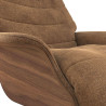 Fauteuil Flexlux en chenille Marina coloris teddy brown avec coque en bois et pieds pivotants - focus tissu  I Axodeco.fr