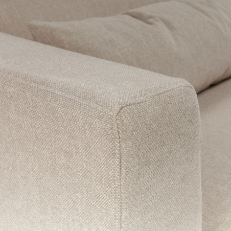 Canapé droit SITS 2 places en tissu chenille Brandon coloris nature avec pieds bois - Zoom matière I Axodeco.fr