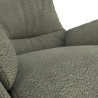 Fauteuil Flexlux en tissu bouclette MORO coloris olive avec repose pieds - focus tissu I Axodeco.fr