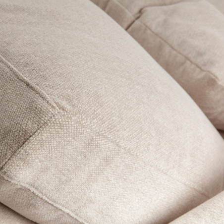 Canapé droit SITS 2 places en tissu chenille Brandon coloris nature avec pieds bois - Zoom finitions I Axodeco.fr