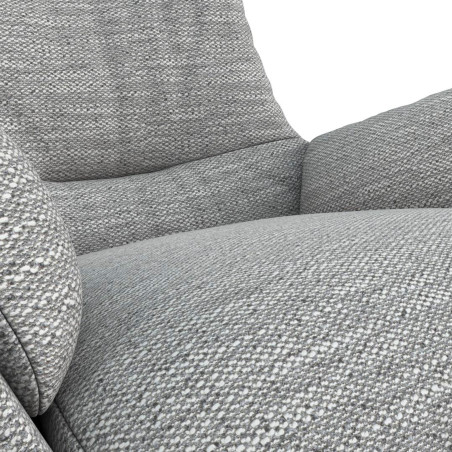 Fauteuil Flexlux en tissu MORO coloris light grey avec repose pieds - focus tissu I Axodeco.fr
