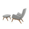Fauteuil Flexlux en tissu MORO coloris light grey avec repose pieds - vue de dos I Axodeco.fr