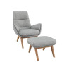 Fauteuil Flexlux en tissu MORO coloris light grey avec repose pieds - vue de face I Axodeco.fr