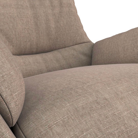 Fauteuil Flexlux en tissu chenille MORO coloris cold beige avec repose pieds - focus tissu I Axodeco.fr