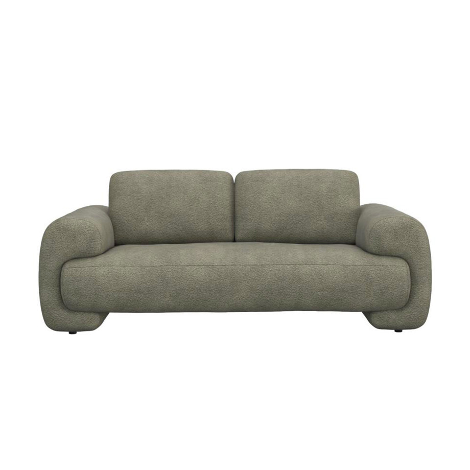 Canapé FLEXLUX 2,5 places en tissu duveteux Molino coloris olive  -  Vue de face I Axodeco.fr