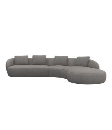 Canapé d'angle droit Torino Flexlux en tissu roma coloris latte - vue de face I Axodeco.fr