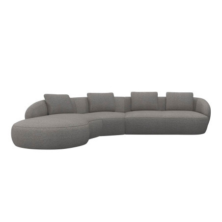 Canapé d'angle gauche Torino Flexlux en tissu roma coloris latte - vue de face I Axodeco.fr