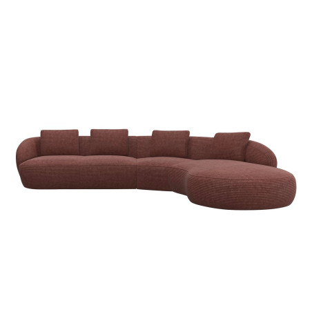 Canapé d'angle Torino Flexlux en tissu scala coloris cinnamon angle droit - vue de face I Axodeco.fr
