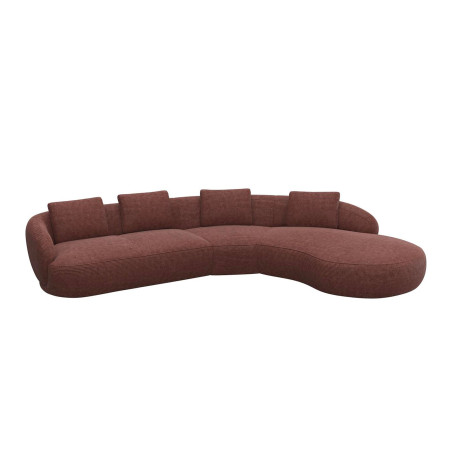 Canapé d'angle Torino Flexlux en tissu scala coloris cinnamon angle droit - vue latérale I Axodeco.fr