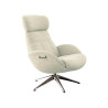 Fauteuil FLEXLUX en velours côtelé ELEGANT coloris ivoiry avec pied pivotant et repose pieds - Vue latérale I Axodeco.fr
