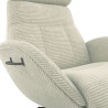 Fauteuil FLEXLUX en velours côtelé ELEGANT coloris ivoiry avec pied pivotant et repose pieds - focus tissu I Axodeco.fr