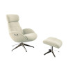 Fauteuil FLEXLUX en velours côtelé ELEGANT coloris ivoiry avec pied pivotant et repose pieds - Vue latérale I Axodeco.fr