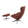 Fauteuil FLEXLUX en velours côtelé ELEGANT coloris cinnamon avec pied pivotant et repose pieds - Vue de dos I Axodeco.fr