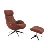 Fauteuil FLEXLUX en velours côtelé ELEGANT coloris cinnamon avec pied pivotant et repose pieds - Vue latérale I Axodeco.fr