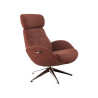 Fauteuil FLEXLUX en velours côtelé ELEGANT coloris cinnamon avec pied pivotant et repose pieds - Vue latérale I Axodeco.fr