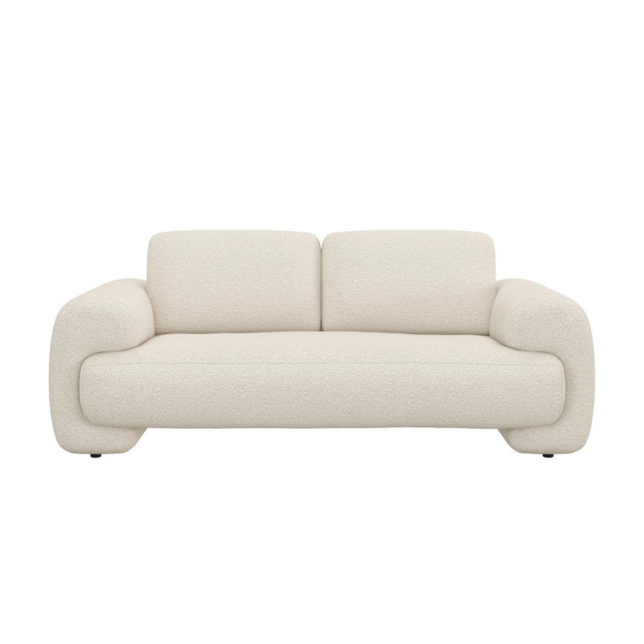 Canapé FLEXLUX 2,5 places en tissu bouclé texturé Molino coloris off white  -  Vue de face I Axodeco.fr