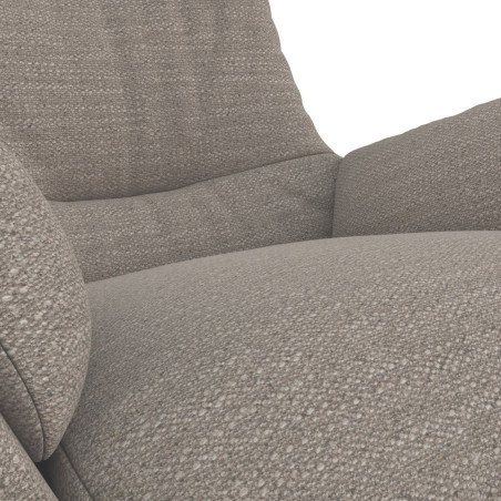 Fauteuil Flexlux en tissu MORO coloris cool beige avec repose pieds - focus tissu I Axodeco.fr