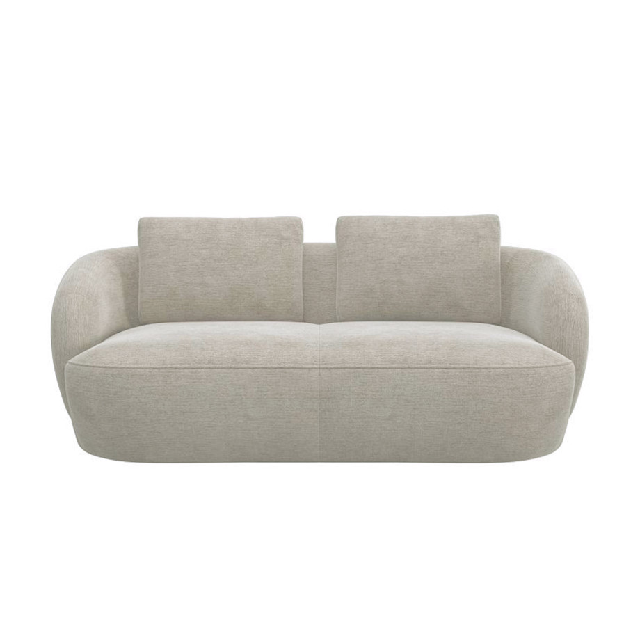 Canapé Torino Flexlux en tissu burano coloris mushroom 2.5 places - vue de face I Axodeco.fr